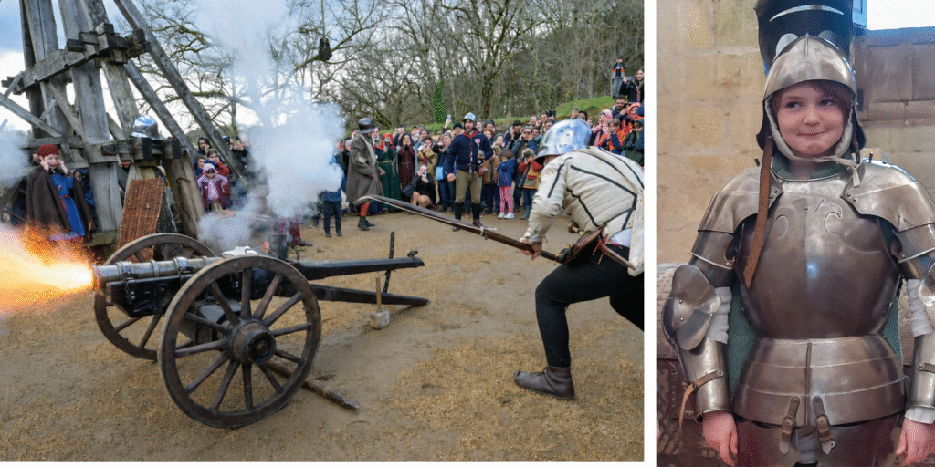 Recreación histórica medieval durante las vacaciones de otoño en Castelnaud